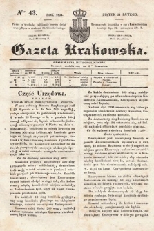 Gazeta Krakowska. 1834, nr 43