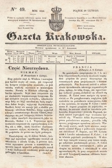 Gazeta Krakowska. 1834, nr 49