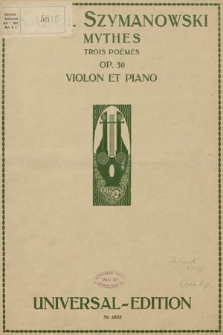 Mythes : trois poèmes pour violon et piano : op. 30