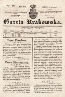 Gazeta Krakowska. 1834, nr 62