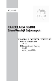 Pełny Zapis Przebiegu Posiedzenia Komisji Gospodarki (nr 19) z dnia 9 maja 2012 r.