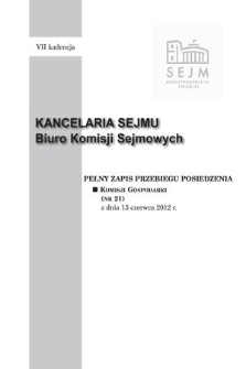 Pełny Zapis Przebiegu Posiedzenia Komisji Gospodarki (nr 21) z dnia 13 czerwca 2012 r.