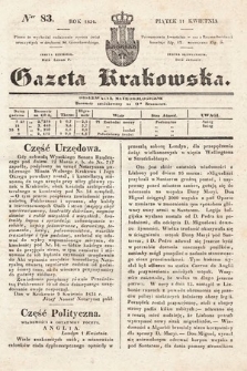 Gazeta Krakowska. 1834, nr 83