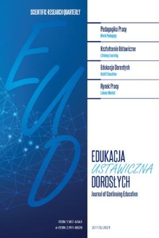 Edukacja Ustawiczna Dorosłych : EUD : międzynarodowy kwartalnik naukowy = Journal of Continuing Education : international scientific quarterly. 2021, nr 2