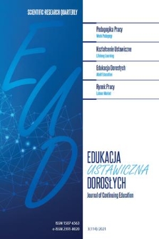 Edukacja Ustawiczna Dorosłych : EUD : międzynarodowy kwartalnik naukowy = Journal of Continuing Education : international scientific quarterly. 2021, nr 3