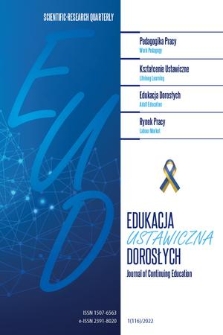 Edukacja Ustawiczna Dorosłych : EUD : międzynarodowy kwartalnik naukowy = Journal of Continuing Education : international scientific quarterly. 2022, nr 1