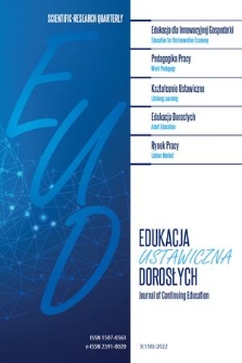 Edukacja Ustawiczna Dorosłych : EUD : międzynarodowy kwartalnik naukowy = Journal of Continuing Education : international scientific quarterly. 2022, nr 3