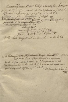 „Index librorum ex bibliotheca principis scholae regni Universitatis Cracoviensis commodatorum”