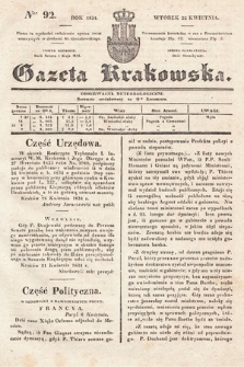 Gazeta Krakowska. 1834, nr 92