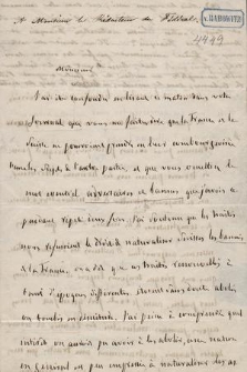 Brief an den Redacteur des Fédéral in Genf 1838 Billet an Roux Bordier o. D.