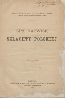 Spis nazwisk szlachty polskiej