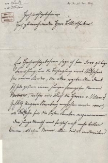 Brief an Falkenstein, 1829 ; Brief an H. v. Chezy, o. J.