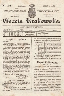 Gazeta Krakowska. 1834, nr 114