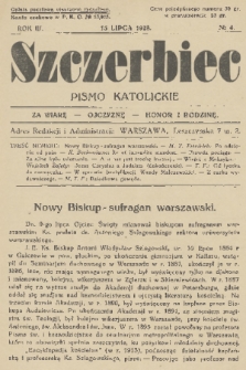 Szczerbiec : pismo katolickie. R. 3, 1928, nr 4