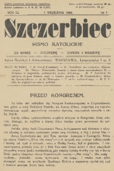 Szczerbiec : pismo katolickie. R. 3, 1928, nr 7