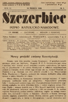 Szczerbiec : pismo katolicko-narodowe. R. 4, 1929, nr 5