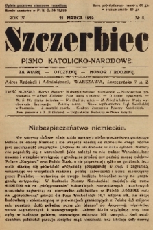 Szczerbiec : pismo katolicko-narodowe. R. 4, 1929, nr 6