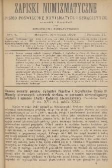 Zapiski Numizmatyczne : pismo poświęcone numizmatyce i sfragistyce. R. 2, 1885, nr 4