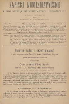 Zapiski Numizmatyczne : pismo poświęcone numizmatyce i sfragistyce. R. 3, 1886, nr 7
