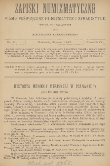 Zapiski Numizmatyczne : pismo poświęcone numizmatyce i sfragistyce. R. 4, 1887, nr 11