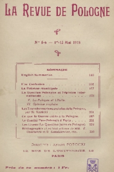 La Revue de Pologne. R. 1, 1915, No. 5-6