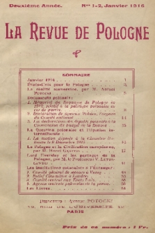 La Revue de Pologne. R. 2, 1916, No. 1-2