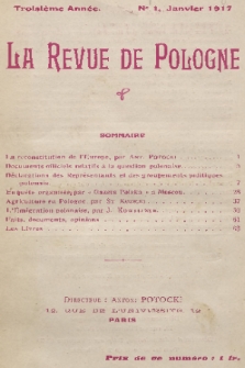 La Revue de Pologne. R. 3, 1917, No. 1
