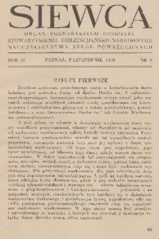 Siewca : organ Zarządu Poznańskiego Oddziału Stowarzyszenia Chrześcijańsko-Narodowego Nauczycielstwa Szkół Powszechnych. R. 2, 1938, nr 8