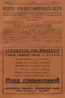 Ruch Przeciwgruźliczy : organ Wojew. T-wa Przeciwgruźliczego i Lwowsk. T-wa Walki z Gruźlicą. R. 3, 1936, z. 3