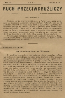 Ruch Przeciwgruźliczy : organ Wojewódz. Tow. Przeciwgruźliczych we Lwowie i Stanisławowie i Lwow. T-wa Walki z Gruźlicą oraz Zrzeszenia Dyrektorów Sanatoriów Przeciwgruźl. o Charakterze Społecznym. R. 4, 1937, z. 5-6