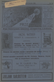 Rękodzieło i Przemysł : organ Stowarzyszenia Żydowskich Rękodzielników w Krakowie. R. 3, 1925, nr 9