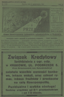 Rękodzieło i Przemysł : organ Stowarzyszenia Żydowskich Rękodzielników w Krakowie. R. 3, 1925, nr 19-20