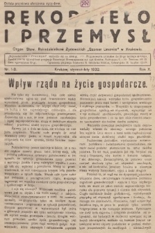 Rękodzieło i Przemysł : organ Stow. Rękodzielników Żydowskich „Szomer Umonim” w Krakowie. R. 10/11, 1932, nr 1-2