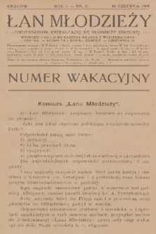 Łan Młodzieży : dwutygodnik kształcącej się młodzieży szkolnej. R. 1, 1908, nr 4