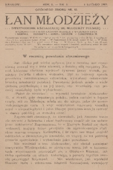 Łan Młodzieży : dwutygodnik kształcącej się młodzieży polskiej. R. 2, 1909, nr 3