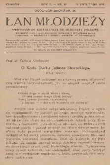 Łan Młodzieży : dwutygodnik kształcącej się młodzieży polskiej. R. 2, 1909, nr 18