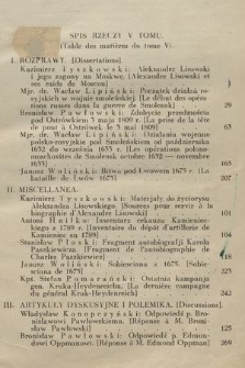 Przegląd Historyczno-Wojskowy : wydawany przez Wojskowe Biuro Historyczne. R. 4, T. 5, 1932, spis rzeczy V tomu