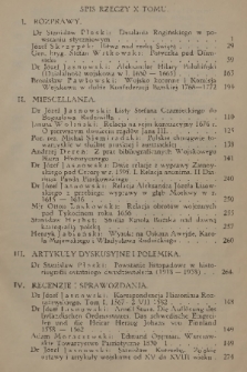 Przegląd Historyczno-Wojskowy : wydawany przez Wojskowe Biuro Historyczne. T. 10, 1938, spis rzeczy X tomu