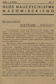 Głos Nauczycielstwa Mazowieckiego : organ Okręgu Warszawskiego Związku Nauczycielstwa Polskiego. R. 1, 1935, nr 3