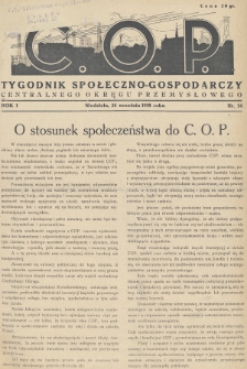 C. O. P. : tygodnik społeczno-gospodarczy Centralnego Okręgu Przemysłowego. 1938, nr 14