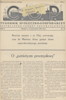 C. O. P. : tygodnik społeczno-gospodarczy Centralnego Okręgu Przemysłowego. 1938, nr 15