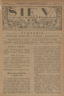 Siew : dawniej „Nasza Drużyna” : organ Związku Młodzieży Wiejskiej : tygodnik oświatowy, społeczny i rolniczy ilustrowany. R. 9, 1922, nr 44