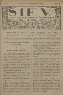 Siew : dawniej „Nasza Drużyna” : organ Związku Młodzieży Wiejskiej : tygodnik oświatowy, społeczny i rolniczy ilustrowany. R. 10, 1923, nr 16