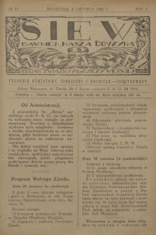 Siew : dawniej „Nasza Drużyna” : organ Związku Młodzieży Wiejskiej : tygodnik oświatowy, społeczny i rolniczy ilustrowany. R. 10, 1923, nr 22