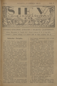 Siew : dawniej „Nasza Drużyna” : organ Związku Młodzieży Wiejskiej : tygodnik oświatowy, społeczny i rolniczy ilustrowany. R. 10, 1923, nr 25