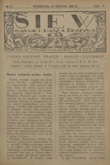 Siew : dawniej „Nasza Drużyna” : organ Związku Młodzieży Wiejskiej : tygodnik oświatowy, społeczny i rolniczy ilustrowany. R. 10, 1923, nr 34