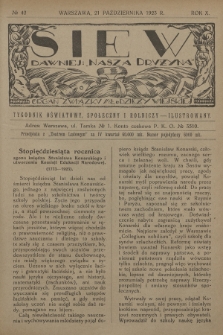 Siew : dawniej „Nasza Drużyna” : organ Związku Młodzieży Wiejskiej : tygodnik oświatowy, społeczny i rolniczy ilustrowany. R. 10, 1923, nr 42