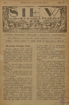Siew : dawniej „Nasza Drużyna” : organ Związku Młodzieży Wiejskiej : tygodnik oświatowy, społeczny i rolniczy ilustrowany. R. 11, 1924, nr 1