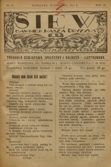 Siew : dawniej „Nasza Drużyna” : organ Związku Młodzieży Wiejskiej : tygodnik oświatowy, społeczny i rolniczy ilustrowany. R. 11, 1924, nr 16