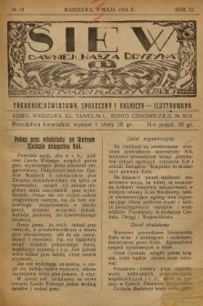 Siew : dawniej „Nasza Drużyna” : organ Związku Młodzieży Wiejskiej : tygodnik oświatowy, społeczny i rolniczy ilustrowany. R. 11, 1924, nr 18